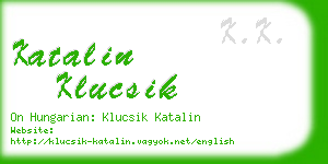 katalin klucsik business card